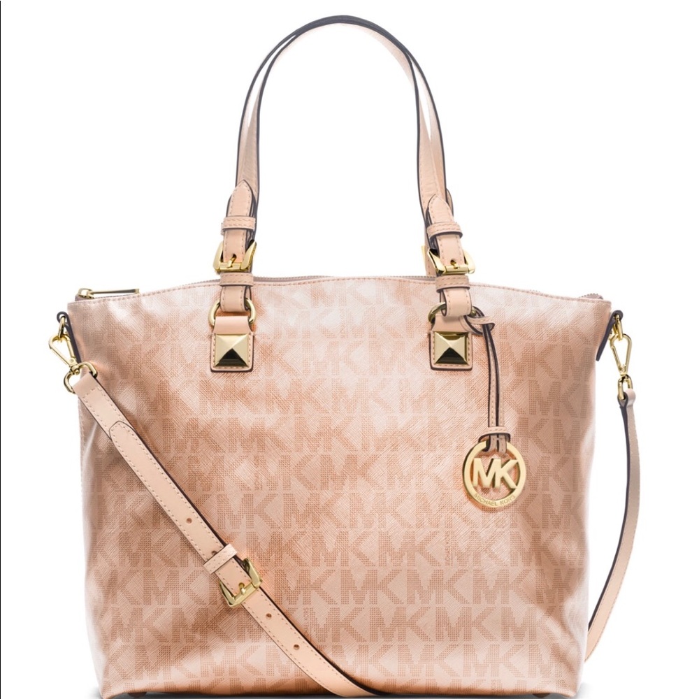 Michael Kors Jet Set multi function rose gold tote